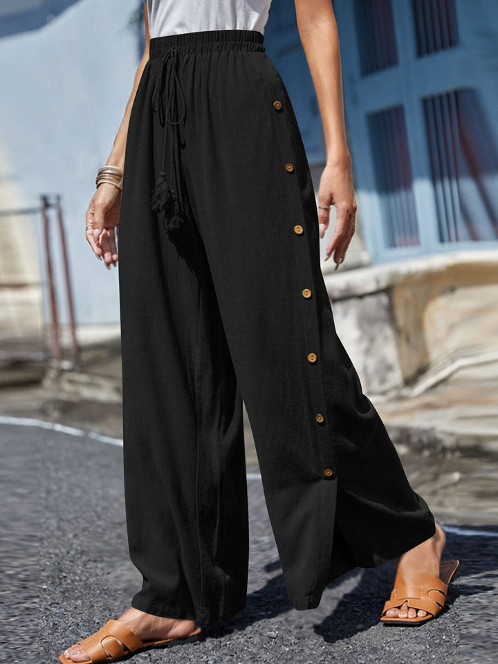 The802Gypsy pants Black / S GYPSY-Tassel Wide Leg Pants