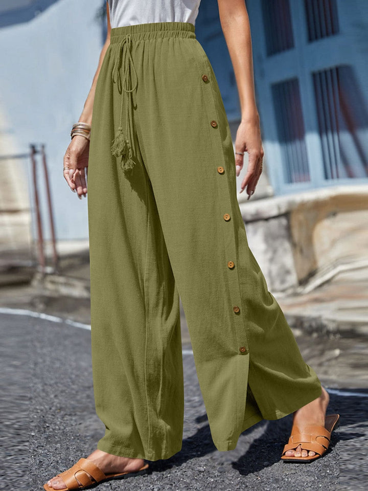 The802Gypsy pants Chartreuse / S GYPSY-Tassel Wide Leg Pants