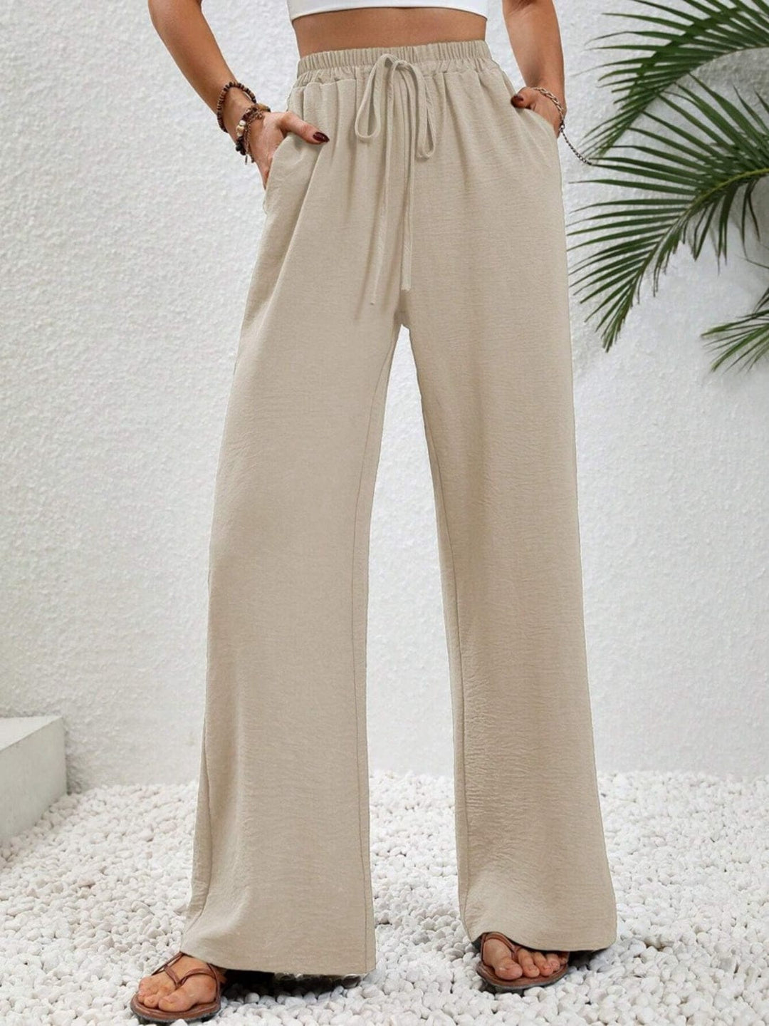 The802Gypsy pants Cream / S GYPSY-Wide Leg Drawstring Pants