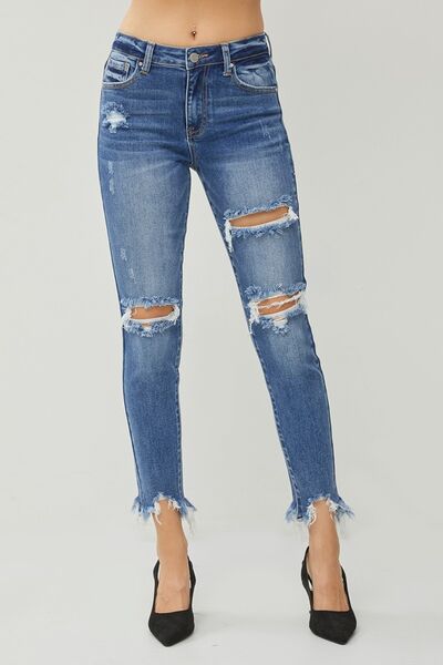 The802Gypsy pants DARK / 0 ❤GYPSY-RISEN- Distressed Frayed Hem Slim Jeans