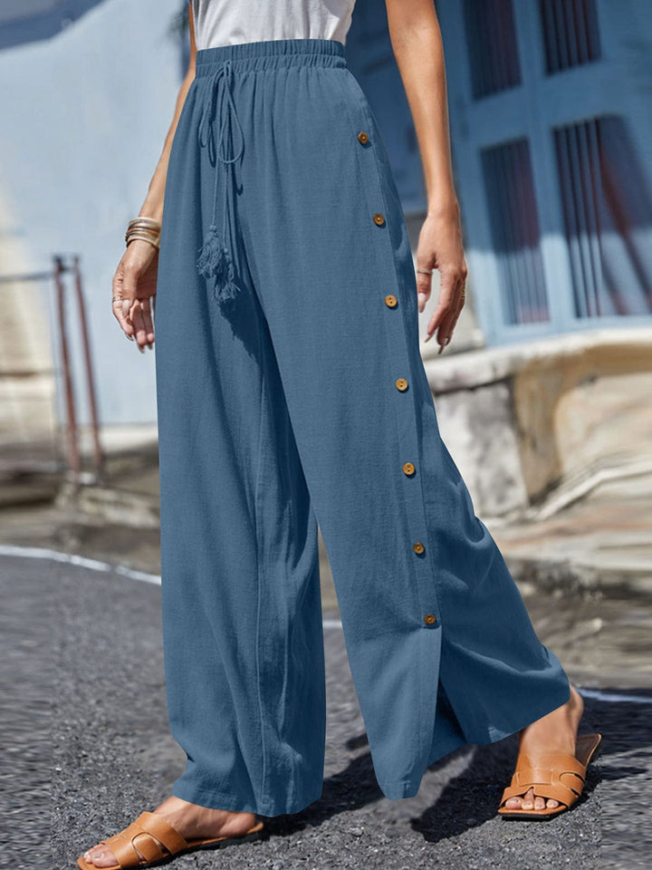 The802Gypsy pants Dusty  Blue / S GYPSY-Tassel Wide Leg Pants