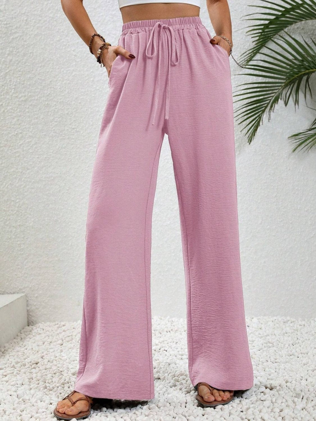 The802Gypsy pants Fuchsia Pink / S GYPSY-Wide Leg Drawstring Pants