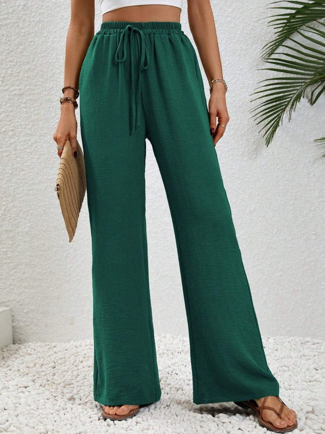 The802Gypsy pants Green / S GYPSY-Wide Leg Drawstring Pants