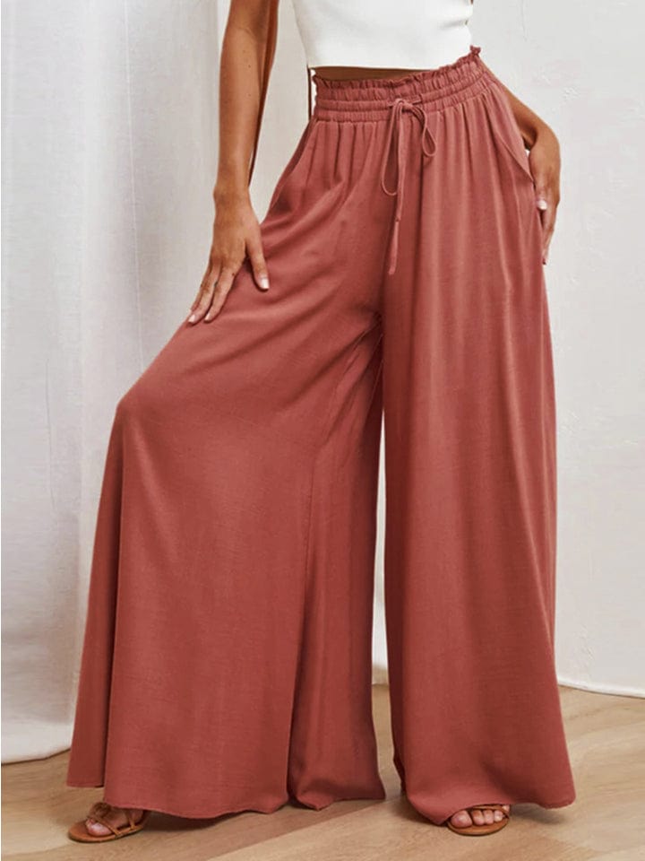 The802Gypsy pants GYPSY-Drawstring Waist Wide Leg Pants