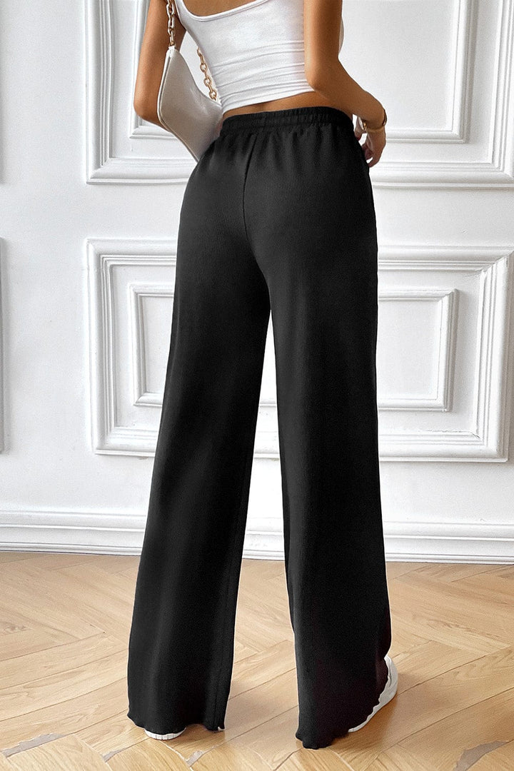 The802Gypsy pants GYPSY-Drawstring Wide Leg Pants with Pocketes