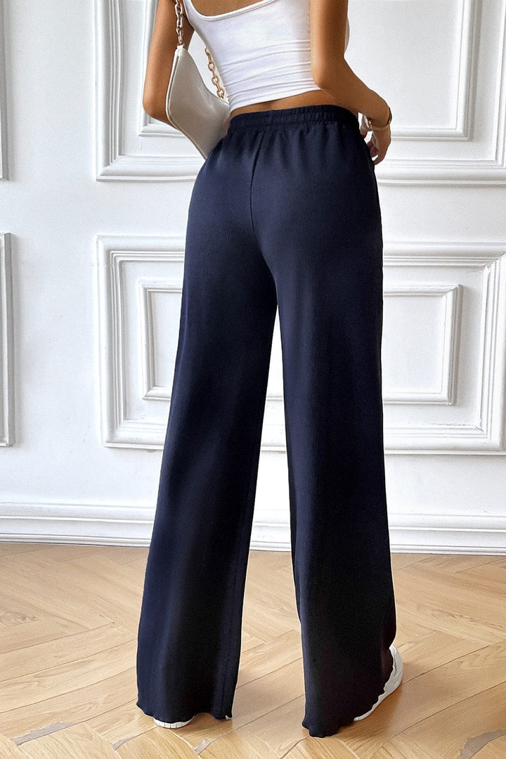 The802Gypsy pants GYPSY-Drawstring Wide Leg Pants with Pocketes