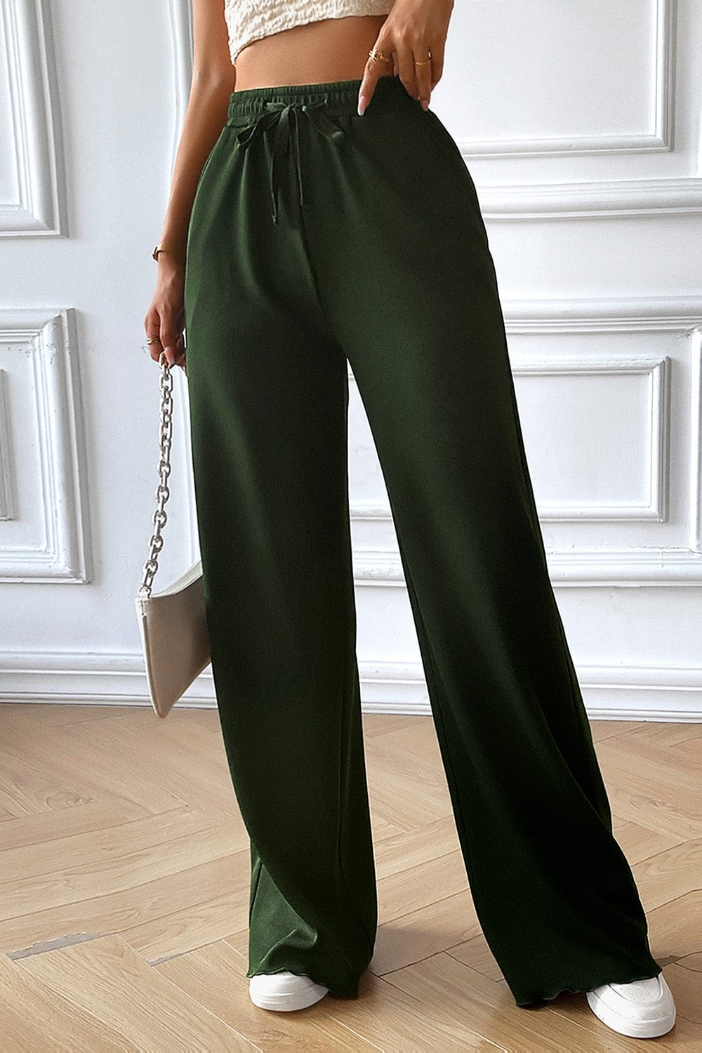 The802Gypsy pants GYPSY-Drawstring Wide Leg Pants with Pocketes