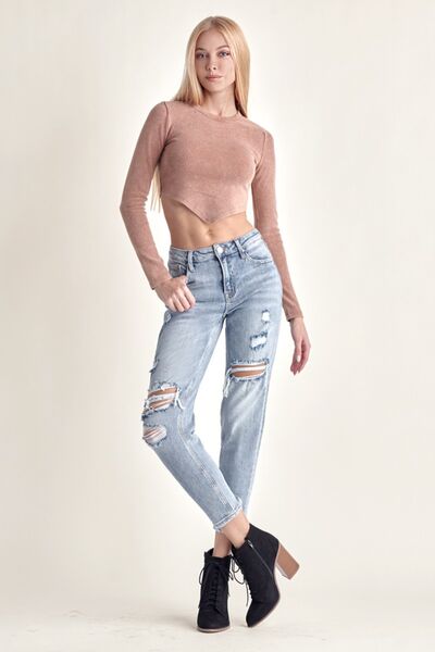 The802Gypsy pants ❤GYPSY-RISEN-Distressed Slim Cropped Jeans