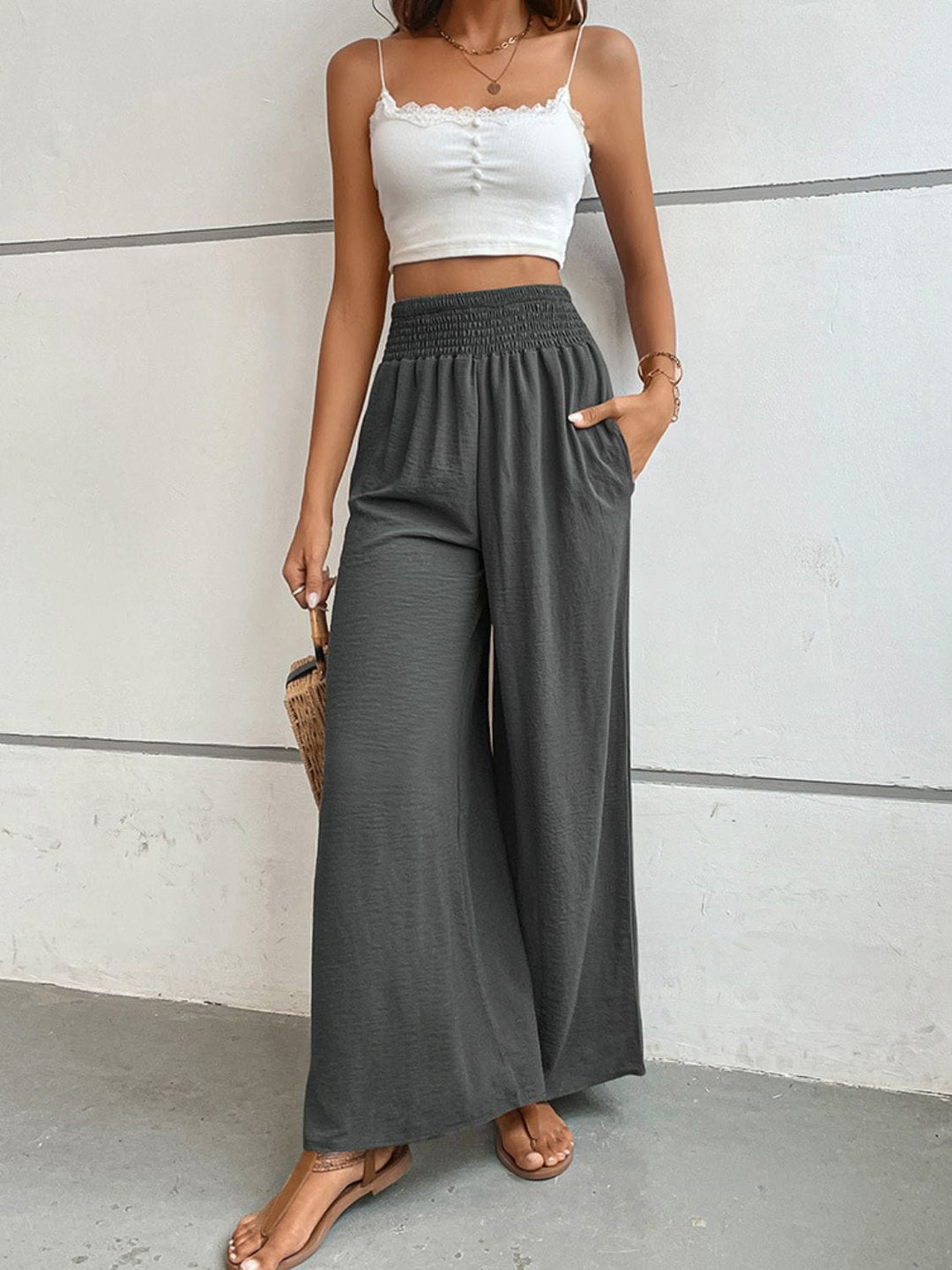 The802Gypsy pants GYPSY-Wide Waistband Relax Fit Long Pants