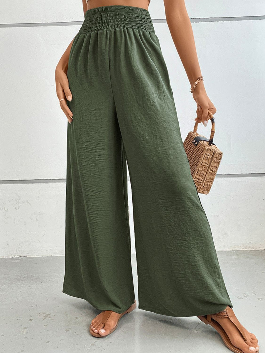 The802Gypsy pants GYPSY-Wide Waistband Relax Fit Long Pants