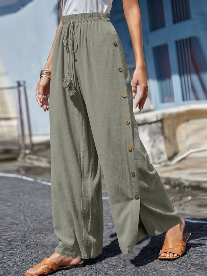 The802Gypsy pants Light Gray / S GYPSY-Tassel Wide Leg Pants