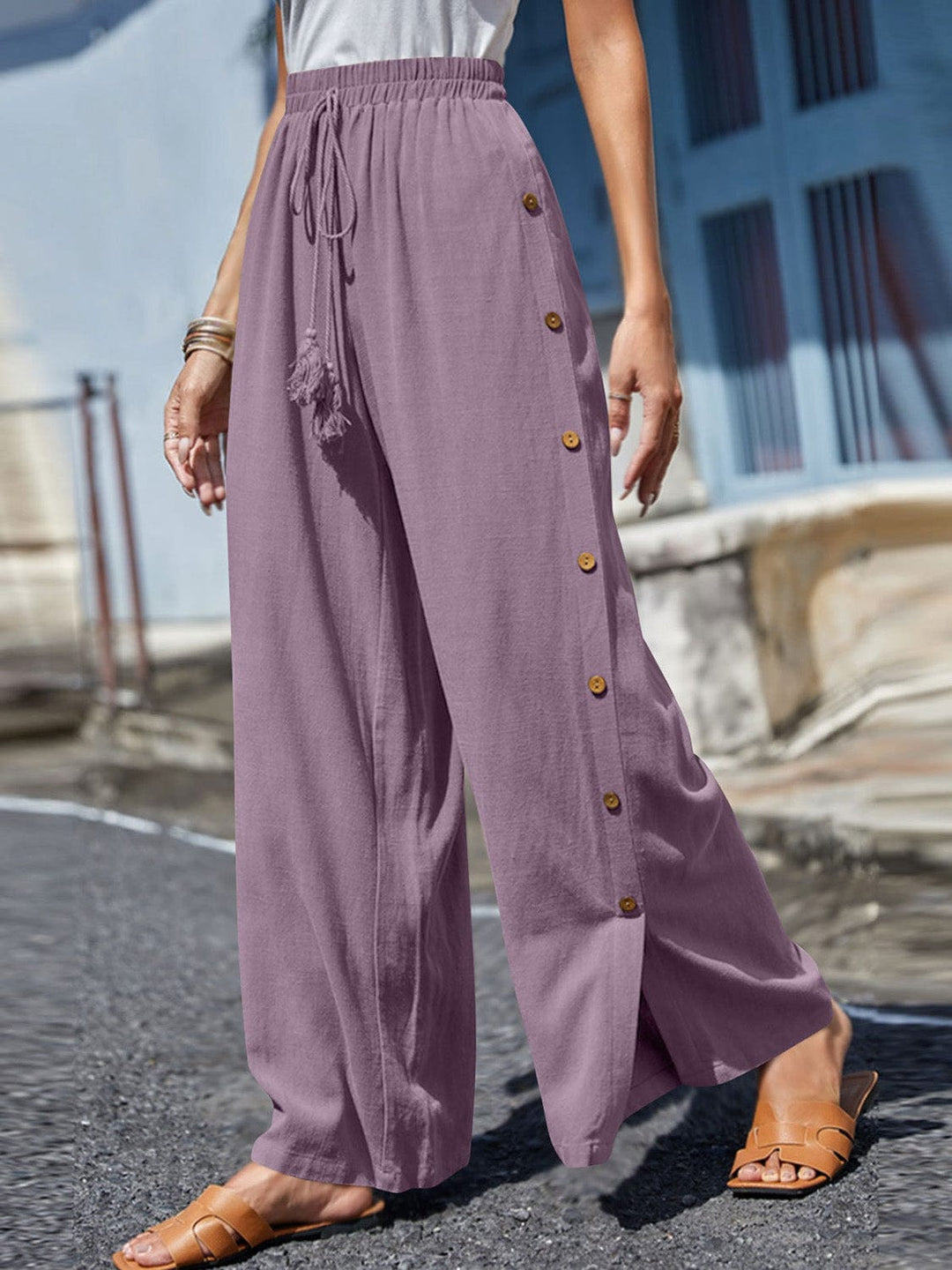 The802Gypsy pants Lilac / S GYPSY-Tassel Wide Leg Pants