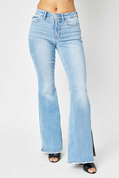 The802Gypsy pants Medium / 1(25) ❤ GYPSY-Judy Blue-Mid Rise Slit Flare Jeans