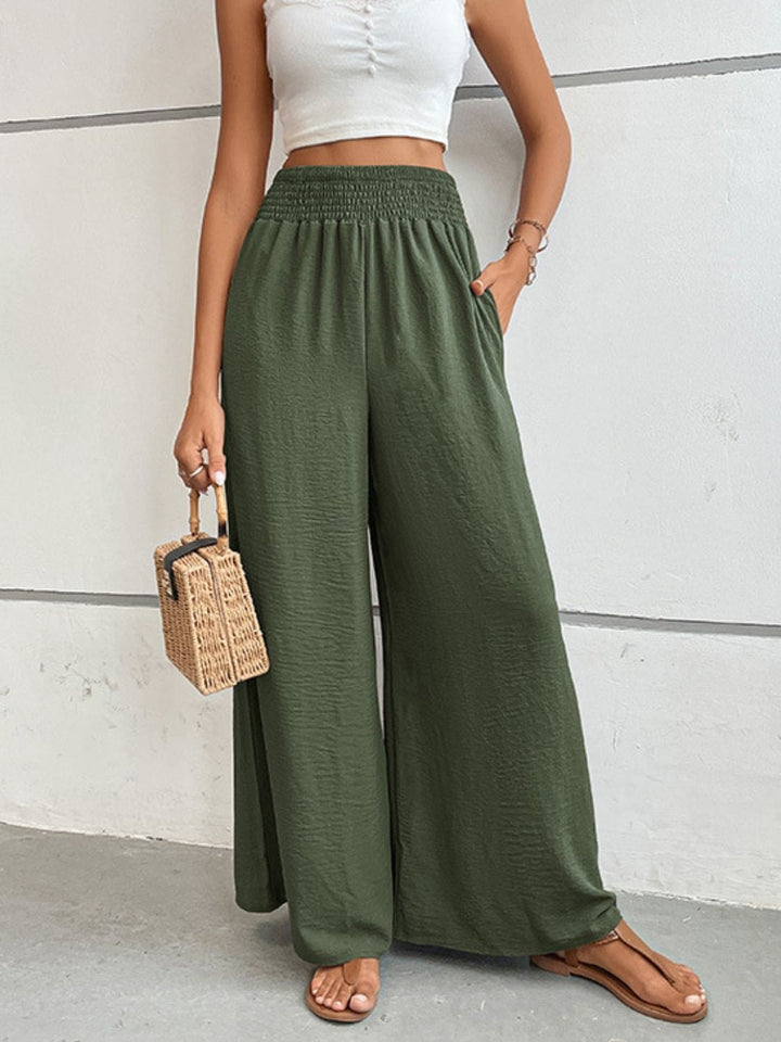 The802Gypsy pants Moss / S GYPSY-Wide Waistband Relax Fit Long Pants