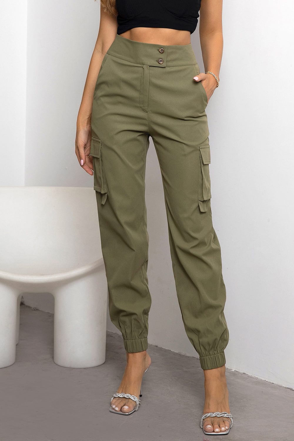 The802Gypsy pants Sage / XS GYPSY-High Waist Cargo Pants