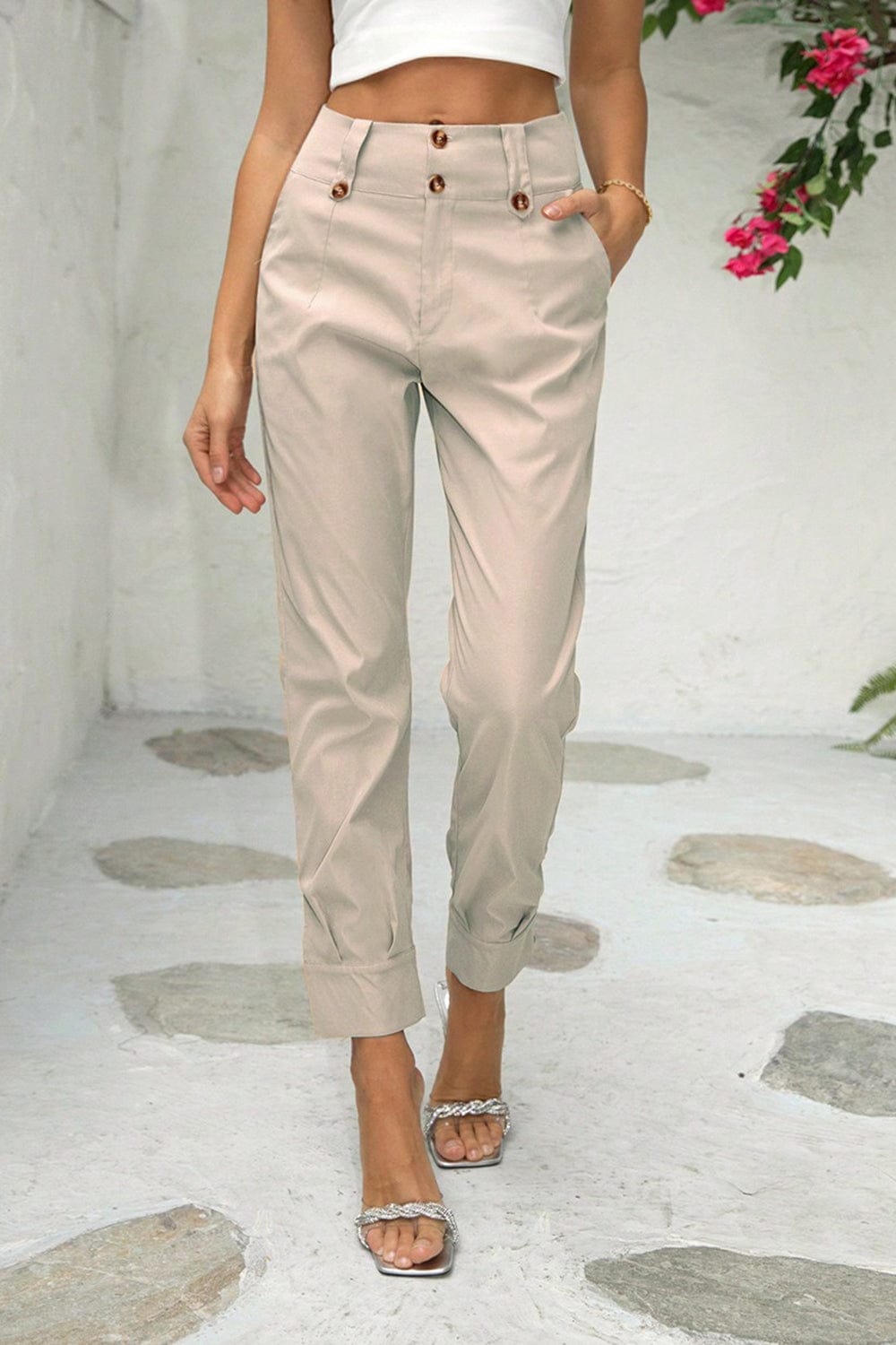 The802Gypsy pants Sand / XS GYPSY-Straight Leg Pants with Pockets