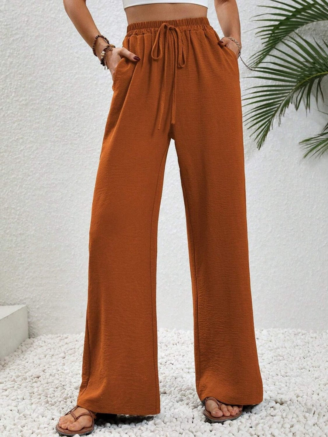 The802Gypsy pants Terracotta / S GYPSY-Wide Leg Drawstring Pants