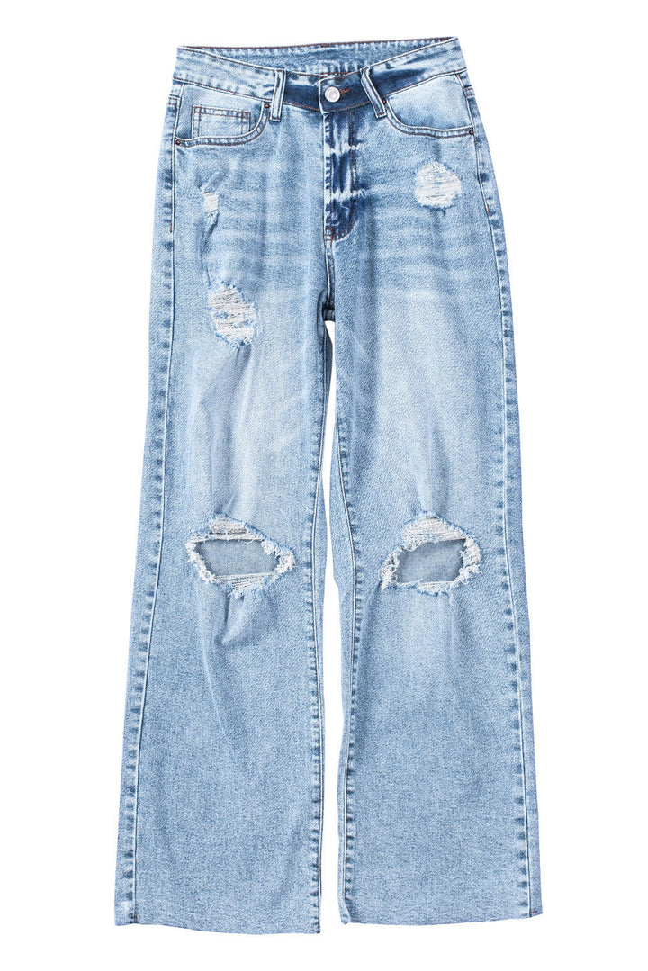 The802Gypsy  pants TRAVELING GYPSY-Distressed Wide Leg Jeans