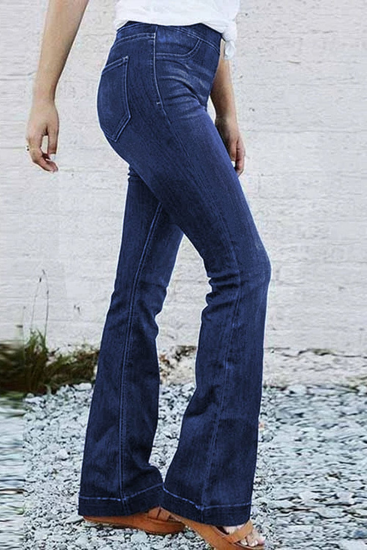 The802Gypsy  pants TRAVELING GYPSY- High Rise Elastic Waist Flare Jeans