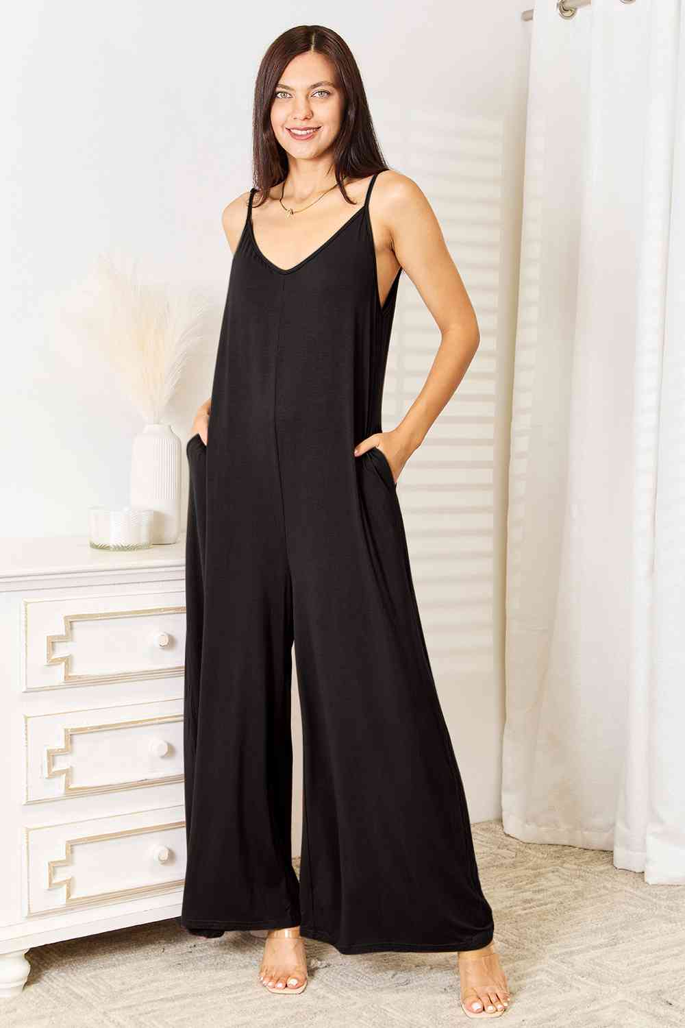 The802Gypsy romper and jumpsuits Black / S ❤GYPSY-Double Take-Rayon Wide Leg Jumpsuit