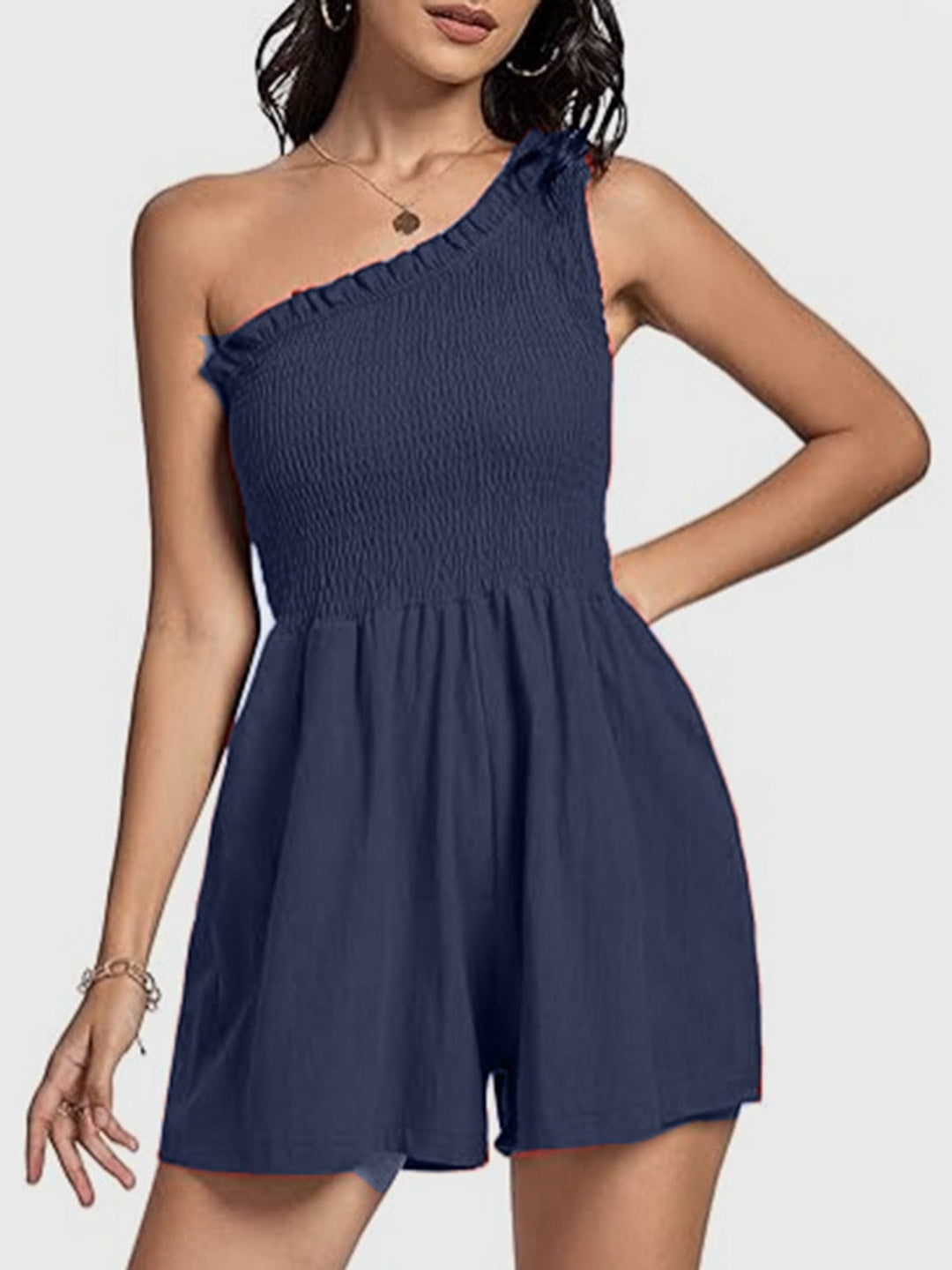 The802Gypsy romper and jumpsuits Dark Blue / S GYPSY-Single Shoulder Romper