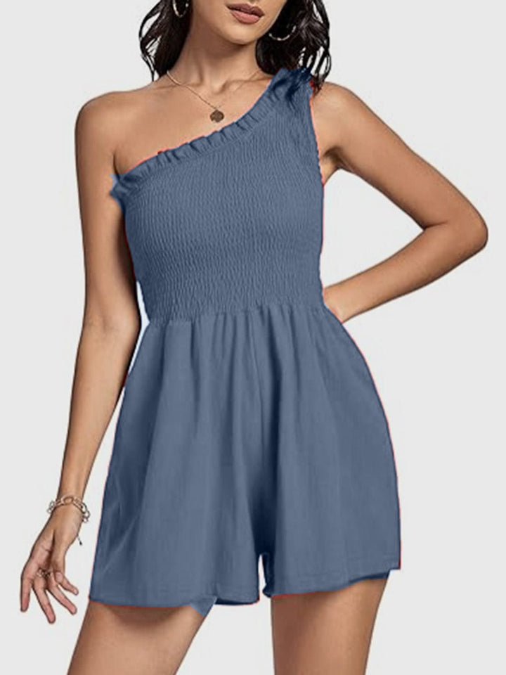 The802Gypsy romper and jumpsuits Dusty Blue / S GYPSY-Single Shoulder Romper