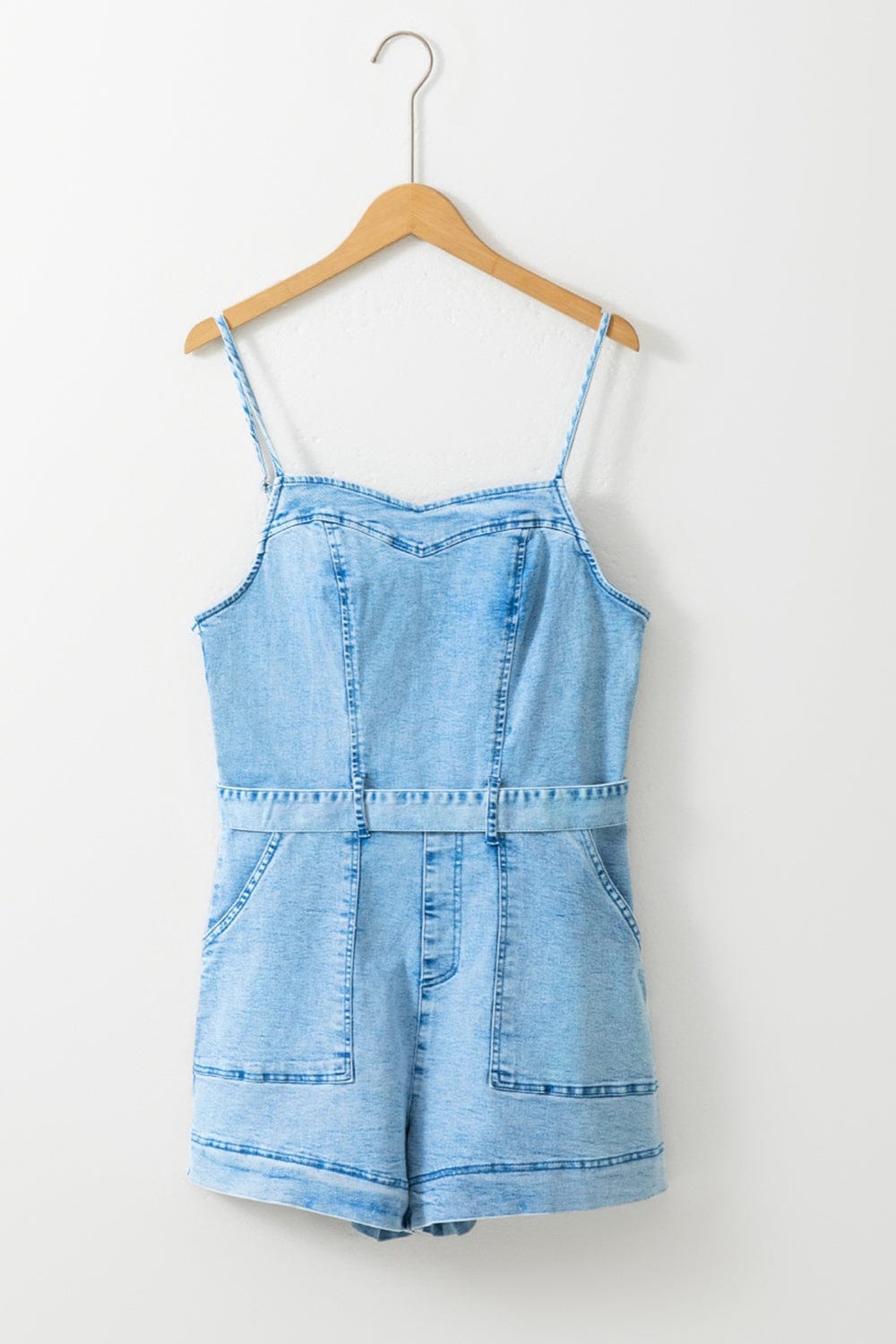 The802Gypsy romper and jumpsuits GYPSY-Spaghetti Strap Denim Romper