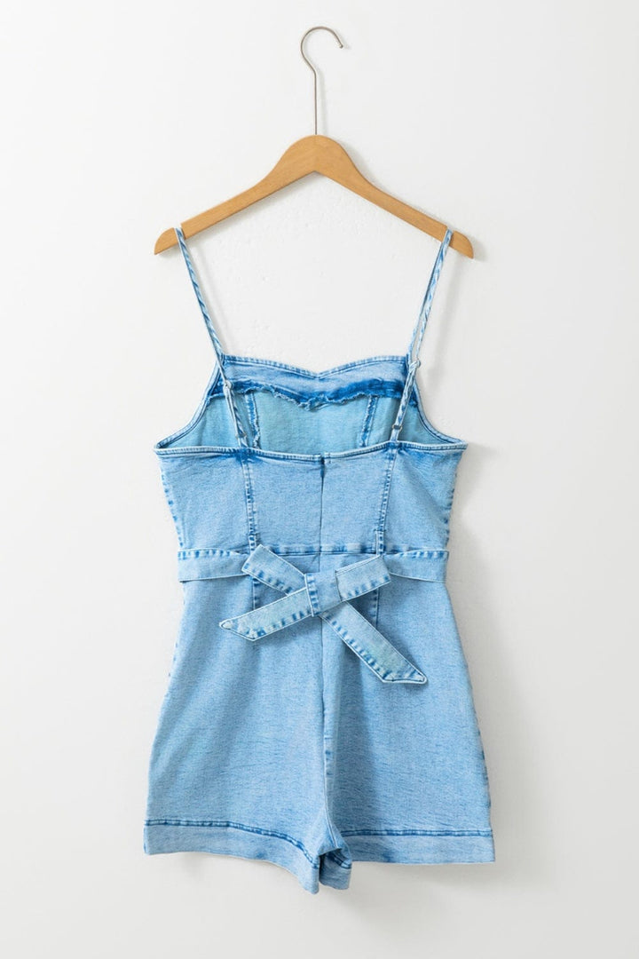 The802Gypsy romper and jumpsuits GYPSY-Spaghetti Strap Denim Romper