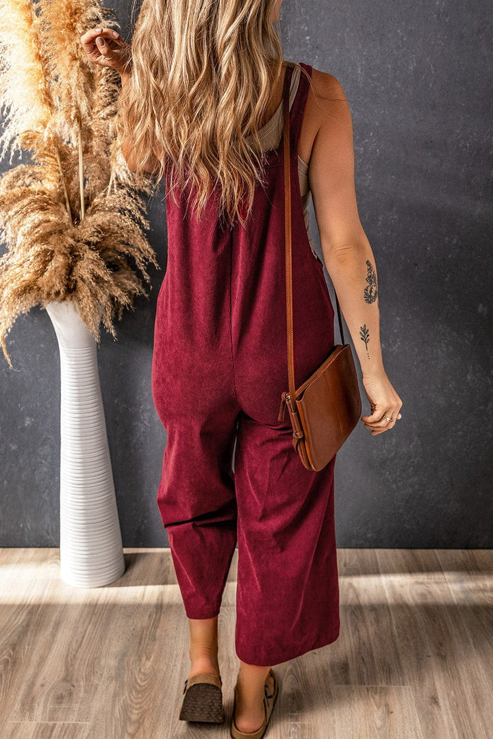The802Gypsy  romper and jumpsuits TRAVELING GYPSY-Casual Corduroy Wide Leg Overalls