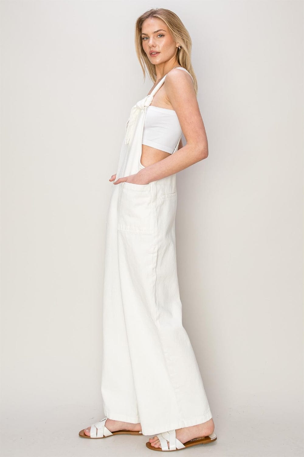 The802Gypsy rompers and jumpsuits Off White / S ❤️GYPSY-HYFVE-Women's Washed Twill White Summer Romper Overalls