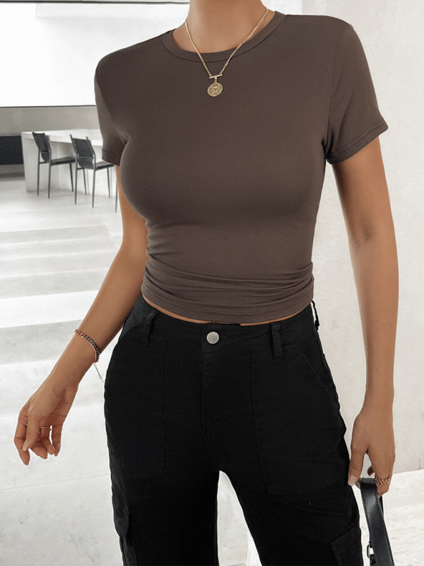 The802Gypsy shirts and tops Brown / S GYPSY GIRL-Cropped Styled Casual T-shirt