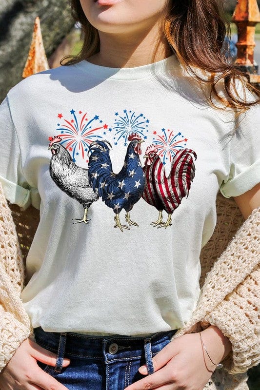 The802Gypsy shirts and tops CITRON / S ❤️GYPSY FOX-Patriotic USA Chicken Graphic T Shirts
