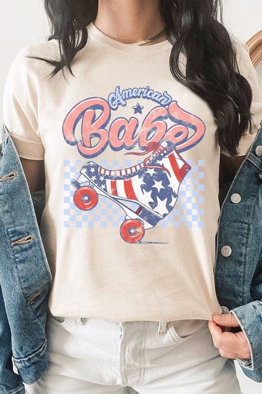 The802Gypsy shirts and tops Cream / S ❤️GYPSY FOX-American Babe Star Rollerskate Patriot Graphic Tee
