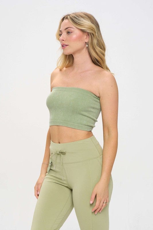 The802Gypsy shirts and tops Green / S ❤️GYPSY FOX-OTOS Active-Ribbed Knit Bandeau Tube Top