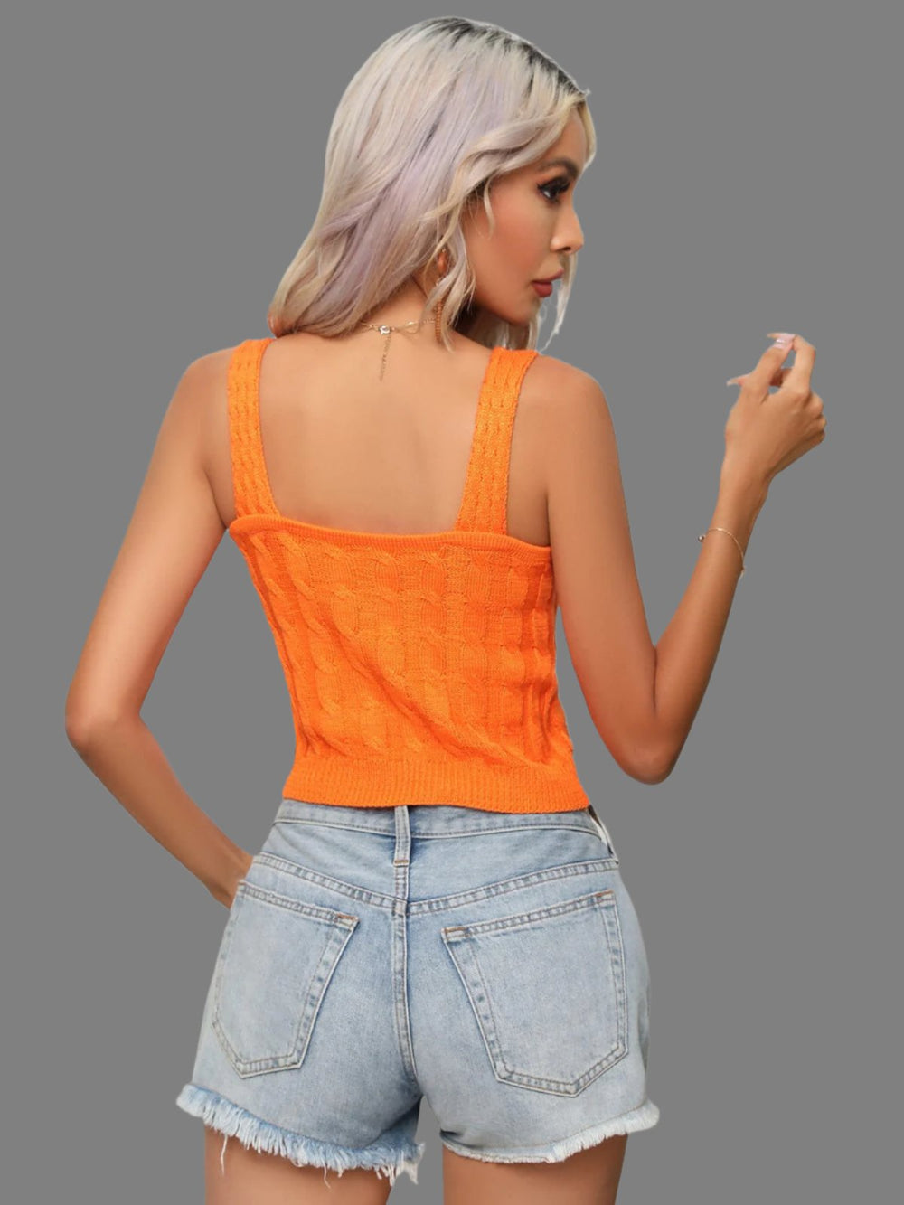 The802Gypsy shirts and tops GYPSY- Cable-Knit Cropped Knit Tank