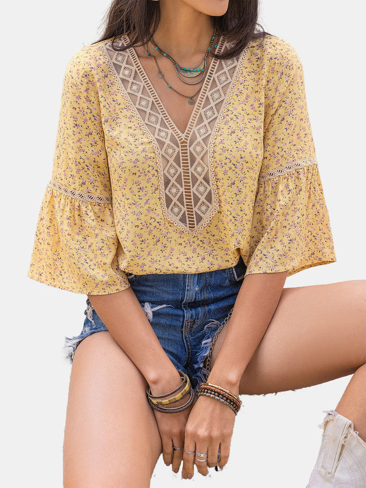 The802Gypsy shirts and tops GYPSY- Floral V-Neck Blouse