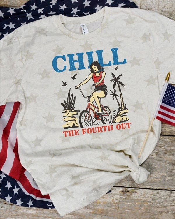 The802Gypsy shirts and tops ❤️GYPSY FOX-Chill the 4th Out Stars Patriotic Graphic Tee