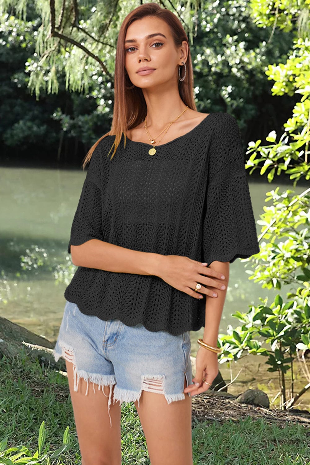 The802Gypsy shirts and tops GYPSY- Half Sleeve Knit Top