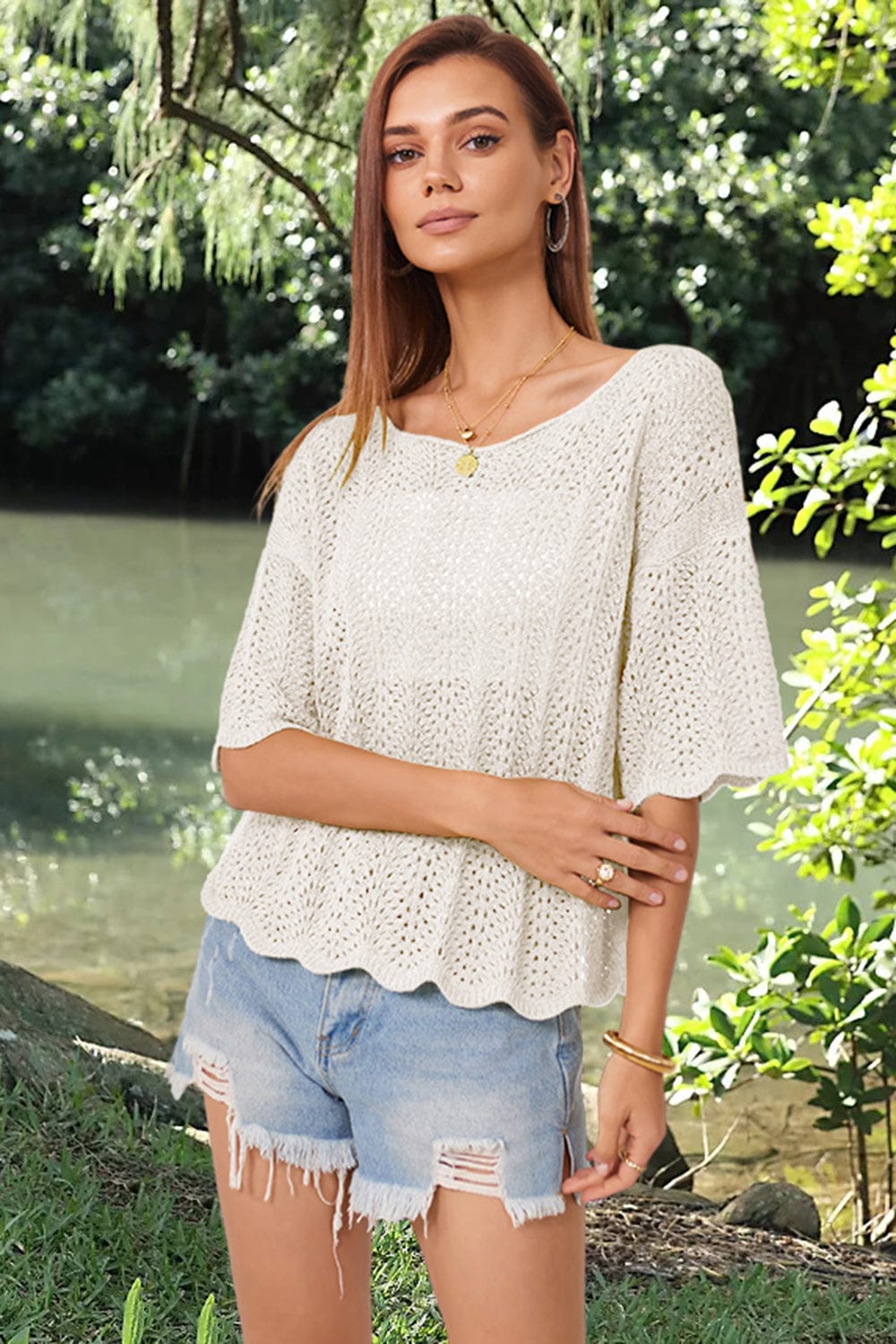 The802Gypsy shirts and tops GYPSY- Half Sleeve Knit Top