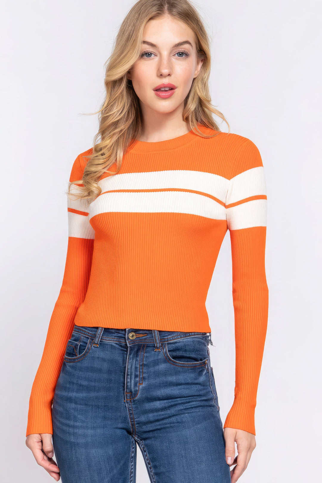 The802Gypsy  shirts and tops ❤GYPSY LOVE-Long Slv Stripe Rib Sweater