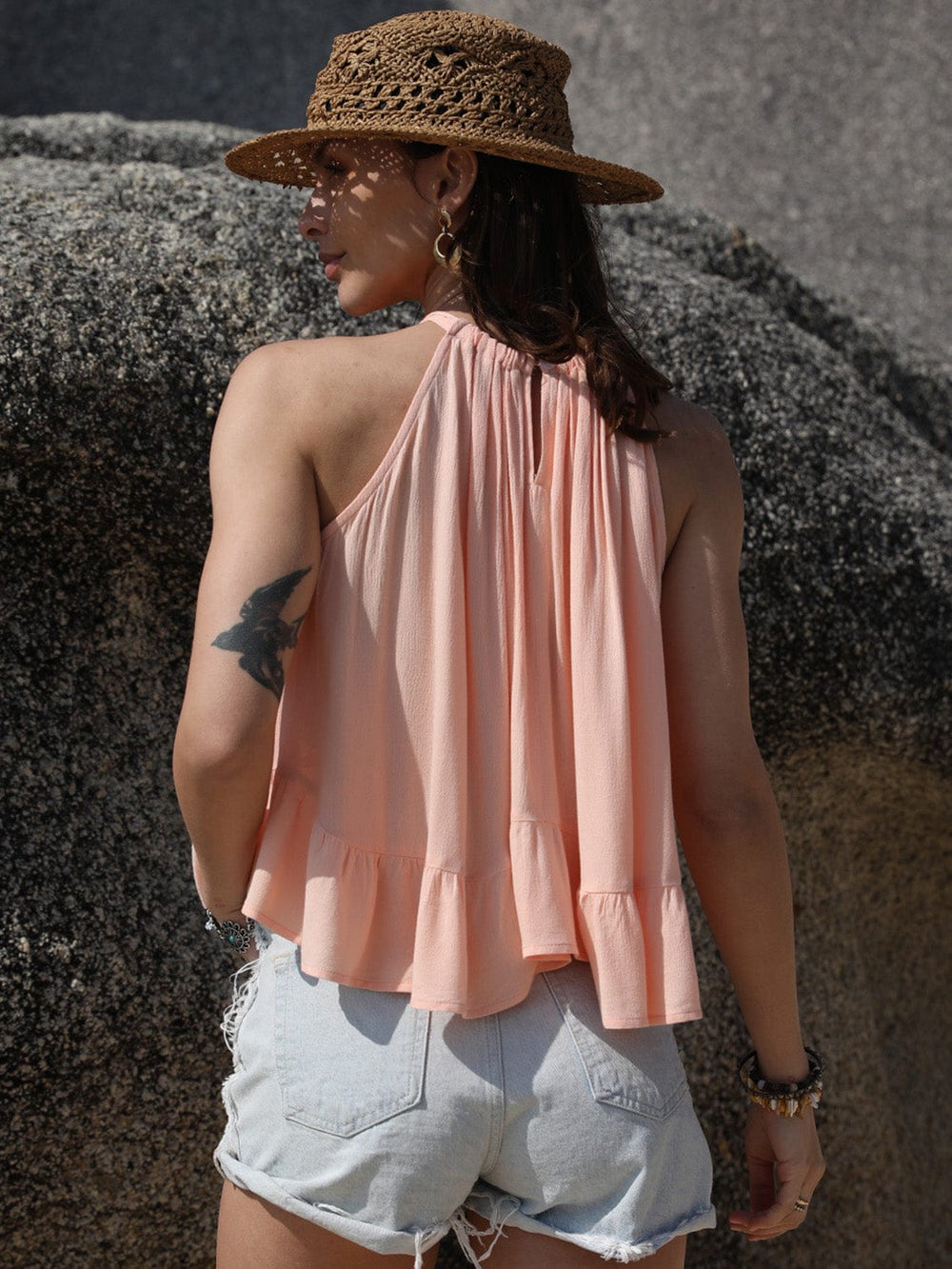 The802Gypsy shirts and tops GYPSY- Peplum Round Neck Tank