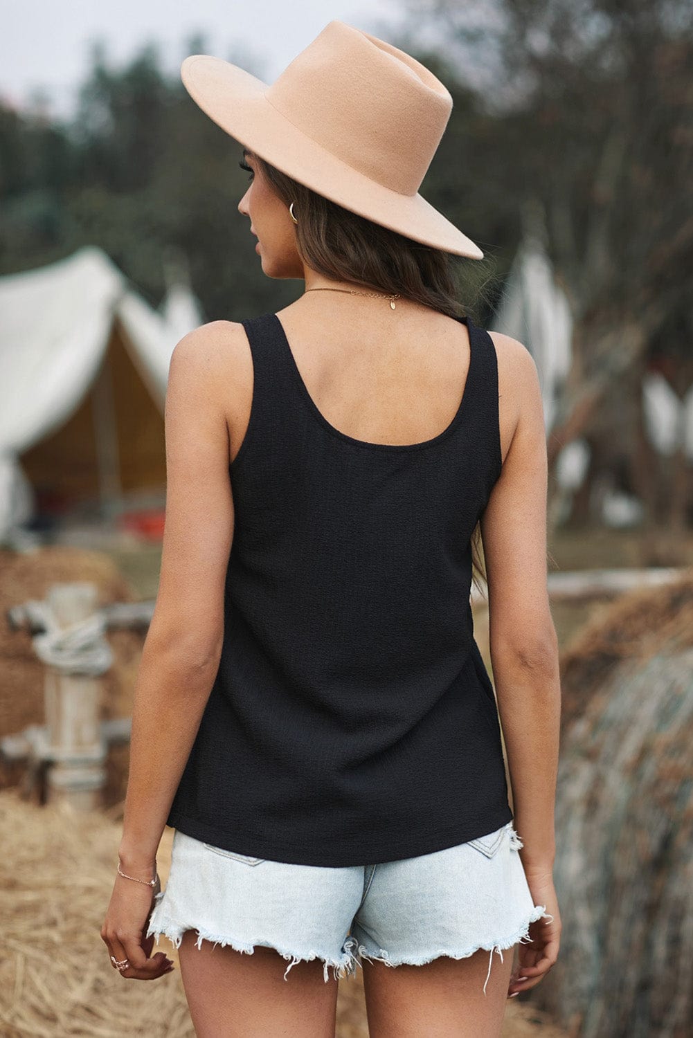 The802Gypsy shirts and tops GYPSY-Textured Cotton Tank Top