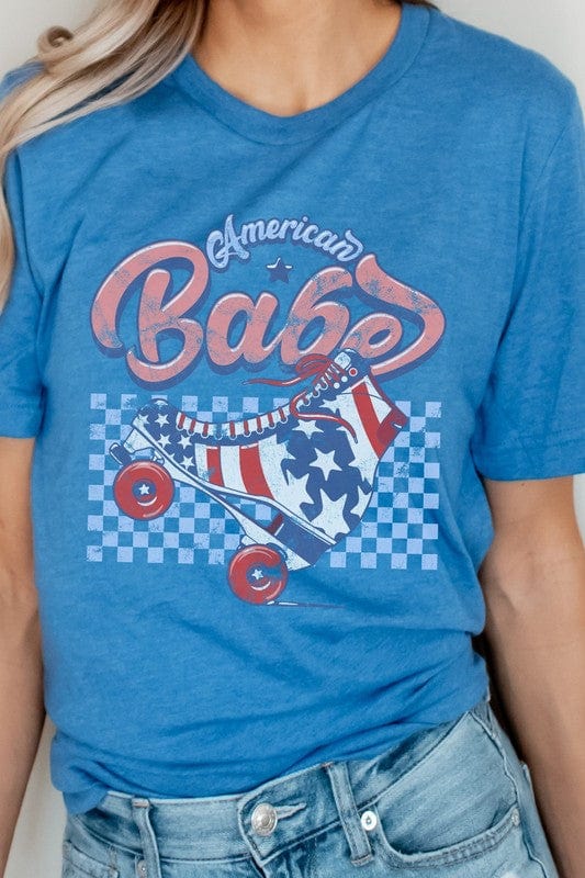 The802Gypsy shirts and tops Heather Royal Blue / S ❤️GYPSY FOX-American Babe Star Rollerskate Patriot Graphic Tee