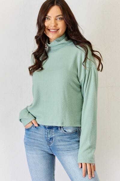 The802Gypsy shirts and tops Iceberg Green / S ❤GYPSY-HYFVE- Long Sleeve Turtleneck Top