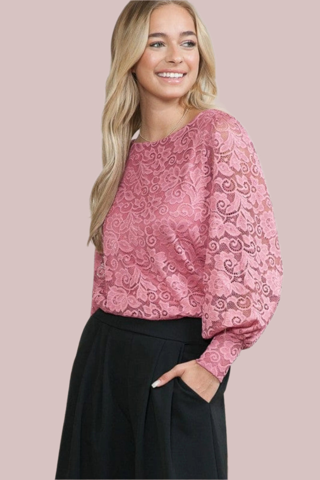 The802Gypsy shirts and tops MAUVE PINK / S ❤️GYPSY FOX-Orange Farm-Lace Blouse