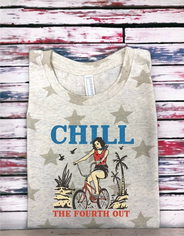 The802Gypsy shirts and tops Natural / 2X ❤️GYPSY FOX-Chill the 4th Out Stars Patriotic Graphic Tee
