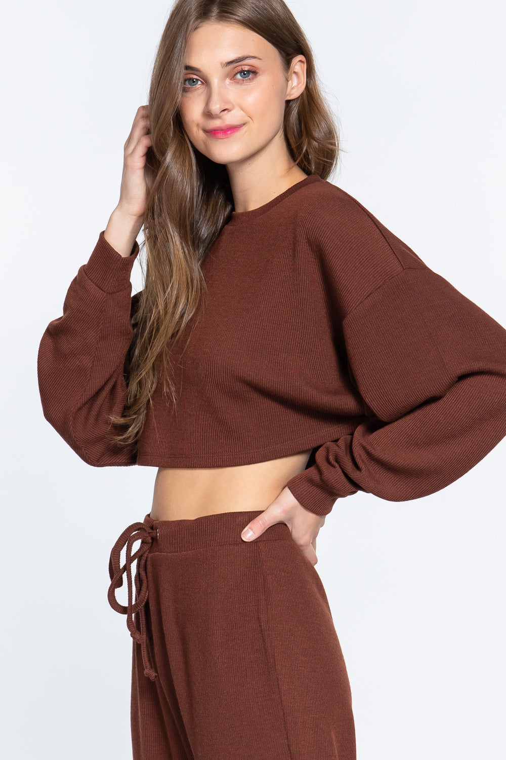 The802Gypsy  shirts and tops Oak Brown / S ❤GYPSY LOVE-Hacci Crop Top