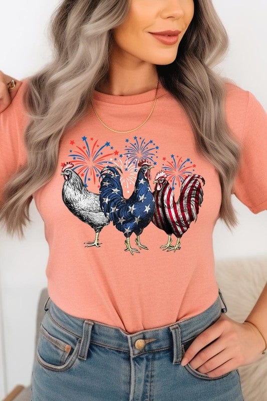 The802Gypsy shirts and tops SUNSET / S ❤️GYPSY FOX-Patriotic USA Chicken Graphic T Shirts
