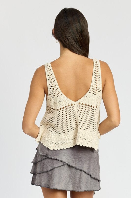 The802Gypsy shirts and tops/Tank Tops ❤️GYPSY FOX-Emory Park-Cotton Crochet Swing Tank Top