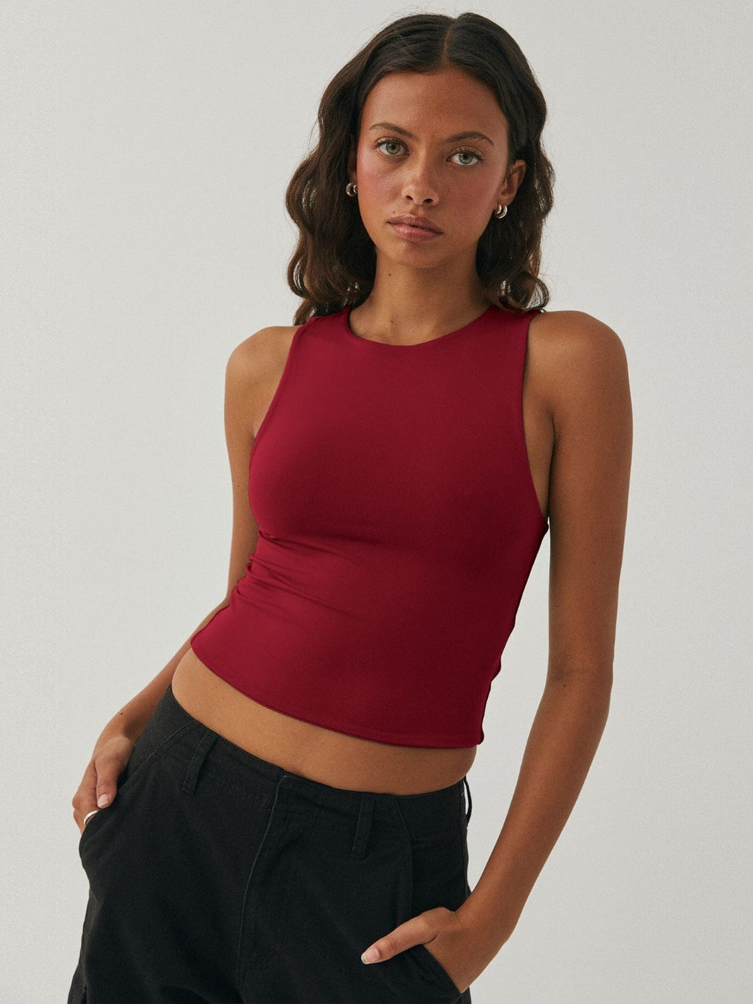 The802Gypsy shirts and tops/Tank Tops GYPSY-Round Neck Cropped Tank